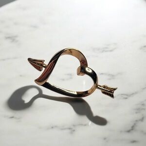 💟💎Vintage Gold Heart Arrow Pin